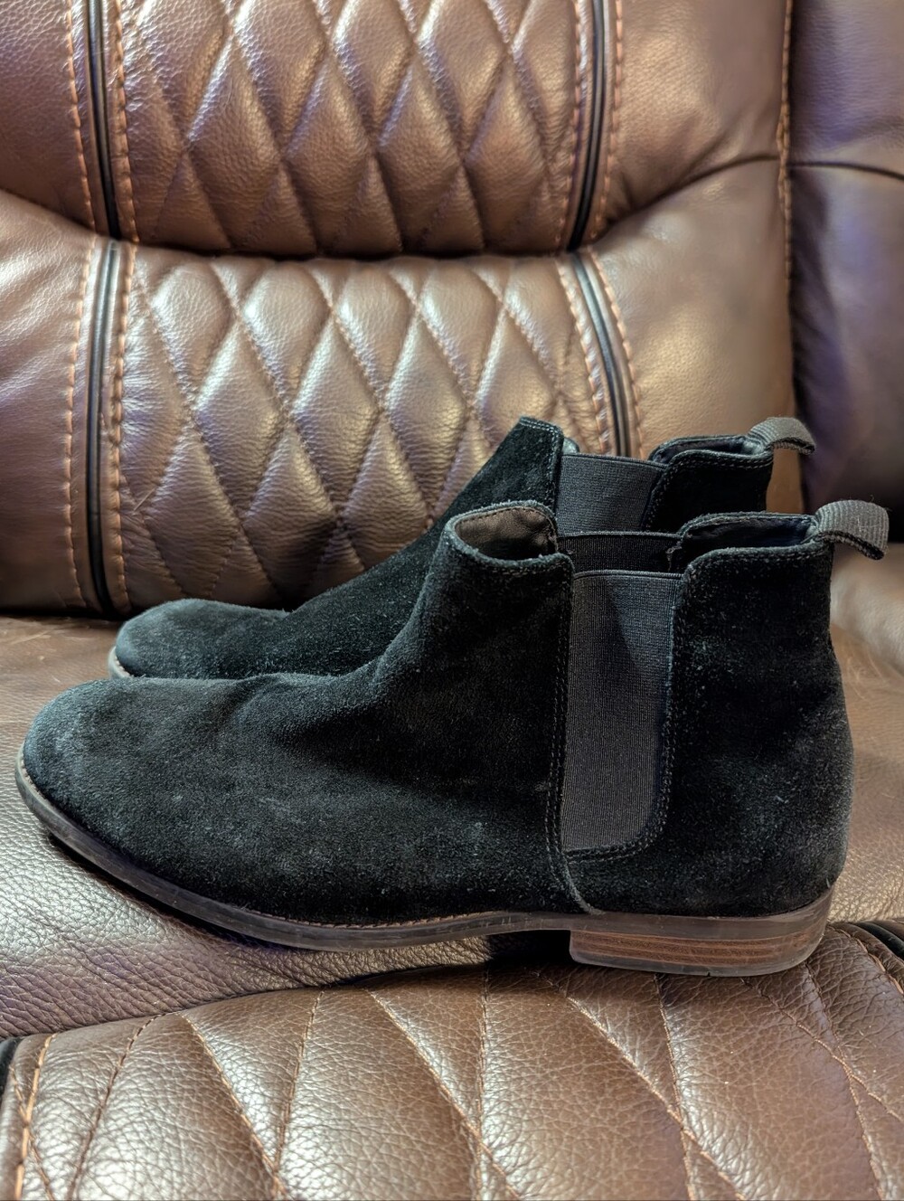 Apt. 9 Men's Black Suede Chelsea Boots Size 11 Wide